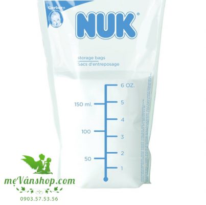 Túi sữa Nuk có mức chia rõ ràng, khó phai, giúp cho mẹ tiện theo dõi và lưu trữ lượng sữa như ý muốn